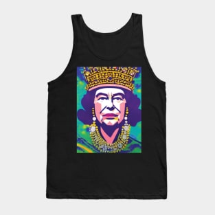 Queen Elizabeth II - Geometric Tie-Dye Tank Top